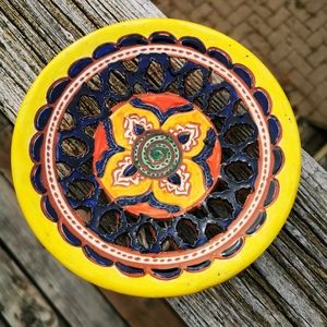 Tito Ubeda Red Clay Pottery Lattice Decorative Plate Andalusian Pottery